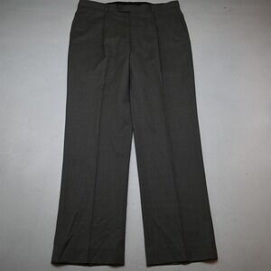 Bespoke 38x36 Taupe Brown Gray Sharkskin 100% Wool Pleated Dress Mens Pants